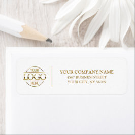 Elegant White Guld Business Logotyp Returadress Etikett