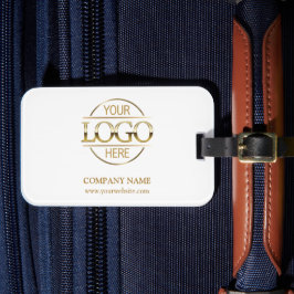 Elegant White Guld Corporate Business Logotyp Bagagebricka