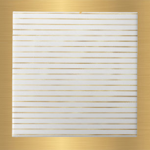 Elegant White Guld Dubbla Linjer Kakelplatta