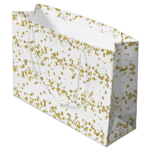 Elegant White & Guld Faux-Glitter Polka Dot