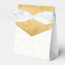 Elegant White & Guld Fleur De Lis-favoritruta Presentaskar