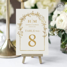 Elegant White Guld Flowers Blommigt Bröllop