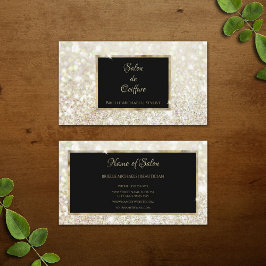 Elegant White Guld Glitter Black och Guld Salon Visitkort