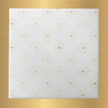 Elegant White Guld Krona Starburst Kakelplatta<br><div class="desc">Vit bricka med guld krona i en starster.</div>