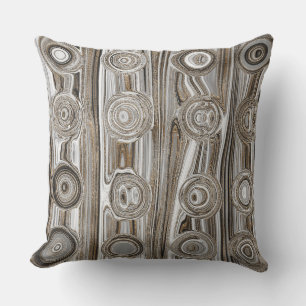 Elegant White Guld Liquid Swirl Retro Groovy Cute Kudde