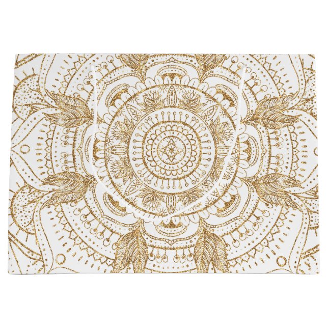 Elegant White & Guld Mandala Hand plockade Design (Framsidan)