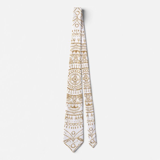 Elegant White & Guld Mandala Hand plockade Design Slips (Framsida)