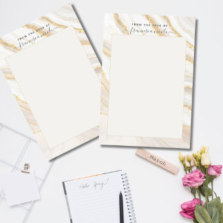 Elegant White Guld Marble Post-it Block