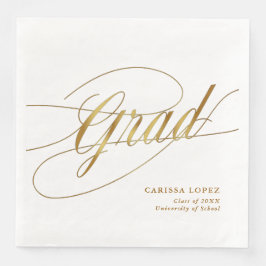 Elegant White & Guld minimalistisk Grad Calligraph Pappersservett