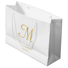 Elegant White & Guld Monogram Namn Personlig 