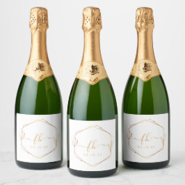 Elegant White Guld Monogrammed Bröllop