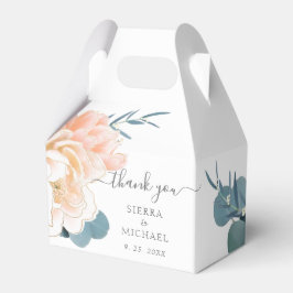 Elegant White Guld Peach Cream Blommigt Bröllop Presentaskar