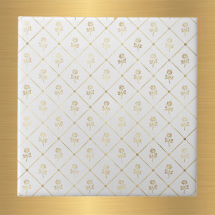 Elegant White Guld Ro Kakelplatta