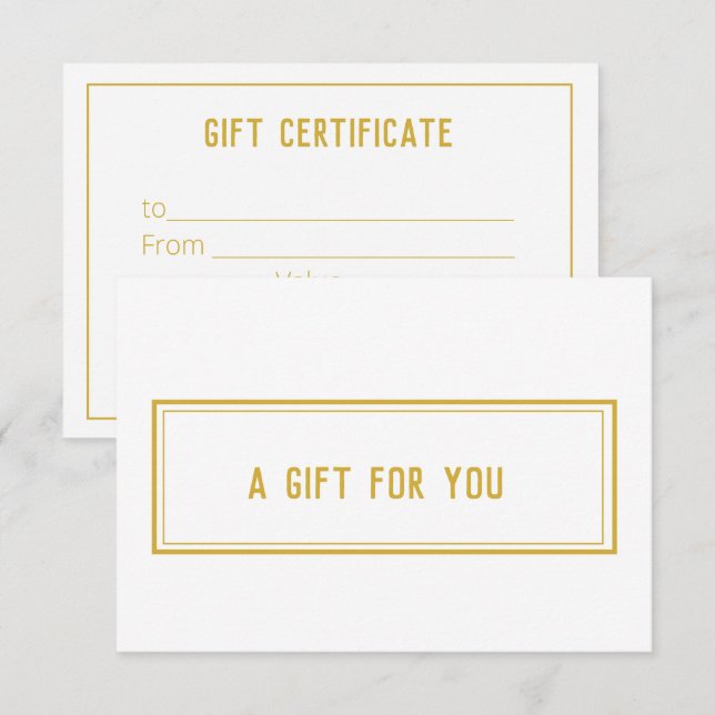 Elegant White Guld Salon Beauty Gift Certificate (Fram/baksida)