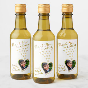 Elegant White Guld Tack 2024 Studenten-förmån Vinetikett