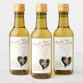 Elegant White Guld Tack 2025 Studenten-förmån Vinetikett