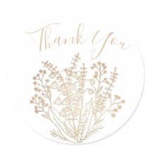 Elegant White & Guld Tack Sticker