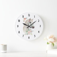 Elegant White Horse Boho Blommigt