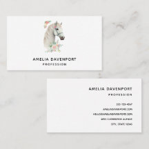 Elegant White Horse Boho Blommigt