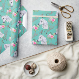 Elegant White Horse Cute Birthday Girl Presentpapper