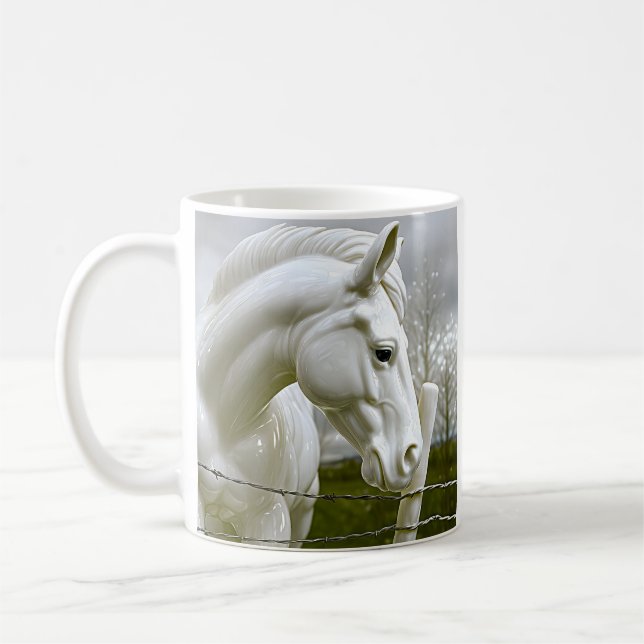 Elegant White Horse Kaffemugg (Vänster)