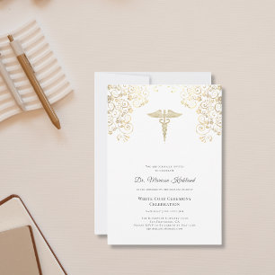 Elegant White Jackar Ceremony Firande Inbjudningar