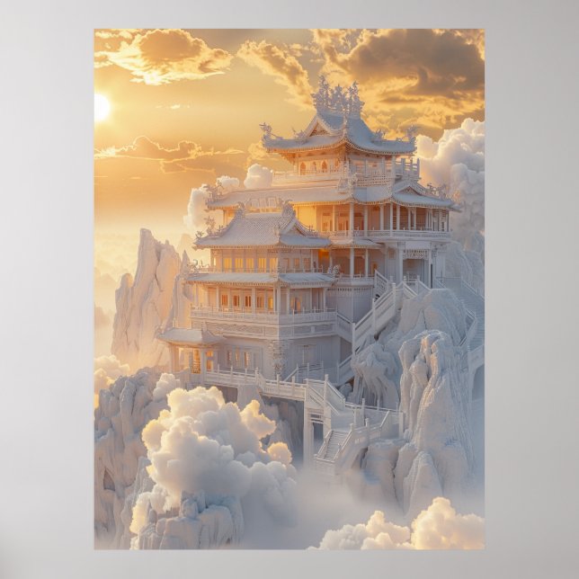 Elegant White Jade och Golden Palace Poster (Framsidan)