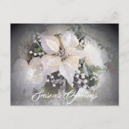 Elegant White jul Poinsettia Vykort