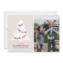 Elegant White Julgran på Beige Anpassningsbar Phot