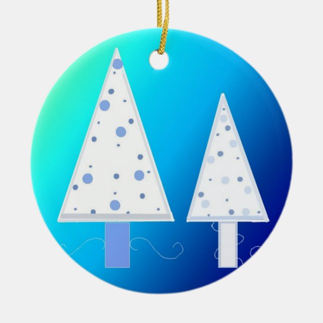 Elegant White Julgranar Julgransprydnad Keramik (Framsidan)