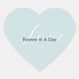 Elegant White Kärlek Aqua Mint Bröllop Hjärtformat Klistermärke