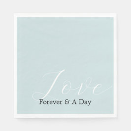 Elegant White Kärlek Aqua Mint Bröllop Pappersservett