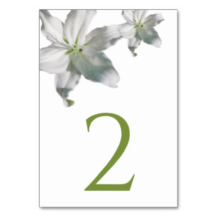 Elegant White Lilies Bröllop Bordsnummer