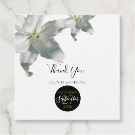 Elegant White Lilies Bröllop Gift Gåvor Etiketter