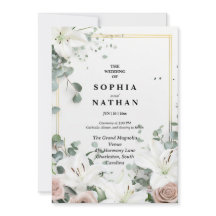 Elegant White Lily & Eucalyptus Blommigt Bröllop