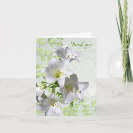 Elegant White Lily Flowers Sympathy - Tack, kort