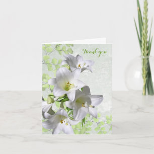 Elegant White Lily Flowers Sympathy - Tack, kort