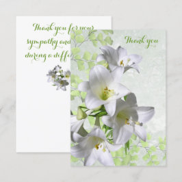 Elegant White Lily Flowers Sympati Tack Kort