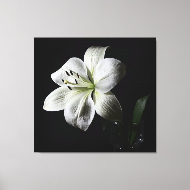 Elegant White Lily Wrapped Canvas Skriv ut (Framsida)