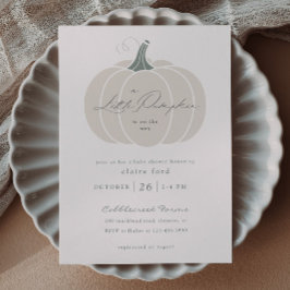 Elegant White Little Pumpkin Fall Baby Shower Inbjudningar