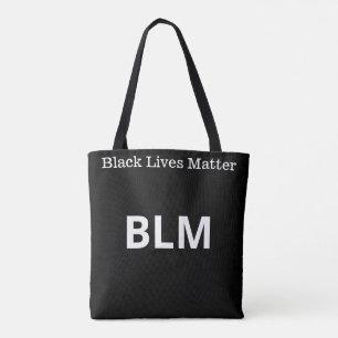 Elegant White Lives Matter BLM-text på svart Tygkasse