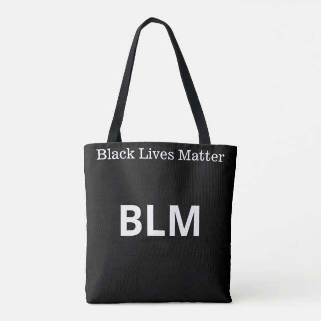 Elegant White Lives Matter BLM-text på svart Tygkasse (Baksida)