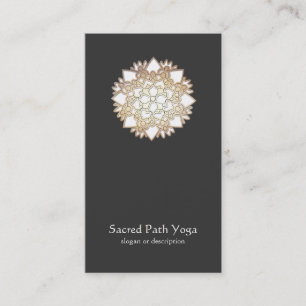 Elegant White Lotus Flower Mandala Affärskort Visitkort