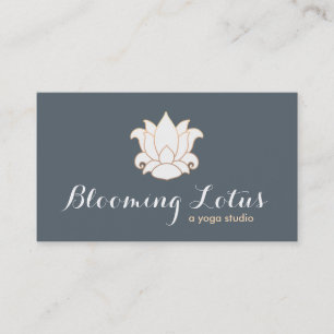 Elegant White Lotus Yoga och Meditation Teacher Visitkort
