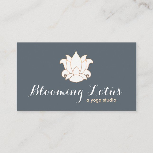 Elegant White Lotus Yoga och Meditation Teacher Visitkort (Framsida)