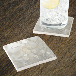 Elegant White Lunaria Silver Dollar Natural Stenunderlägg