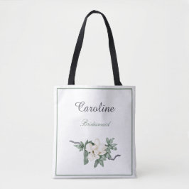 Elegant White Magnolia Blommar Bridesmaid Tygkasse