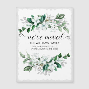 Elegant White Magnolia Watercolor Blommigt Flytta