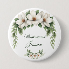 Elegant White Magnolia Winter Wedding Gräs Träd Knapp