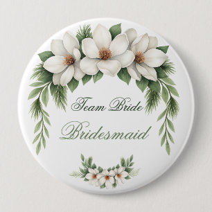 Elegant White Magnolia Winter Wedding Gräs Träd Knapp
